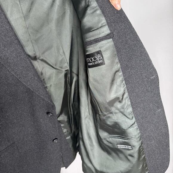 Camel Hair Club Room Gray 2-Button Blazer Jacket Sport Coat Size 46L - Picture 7 of 8